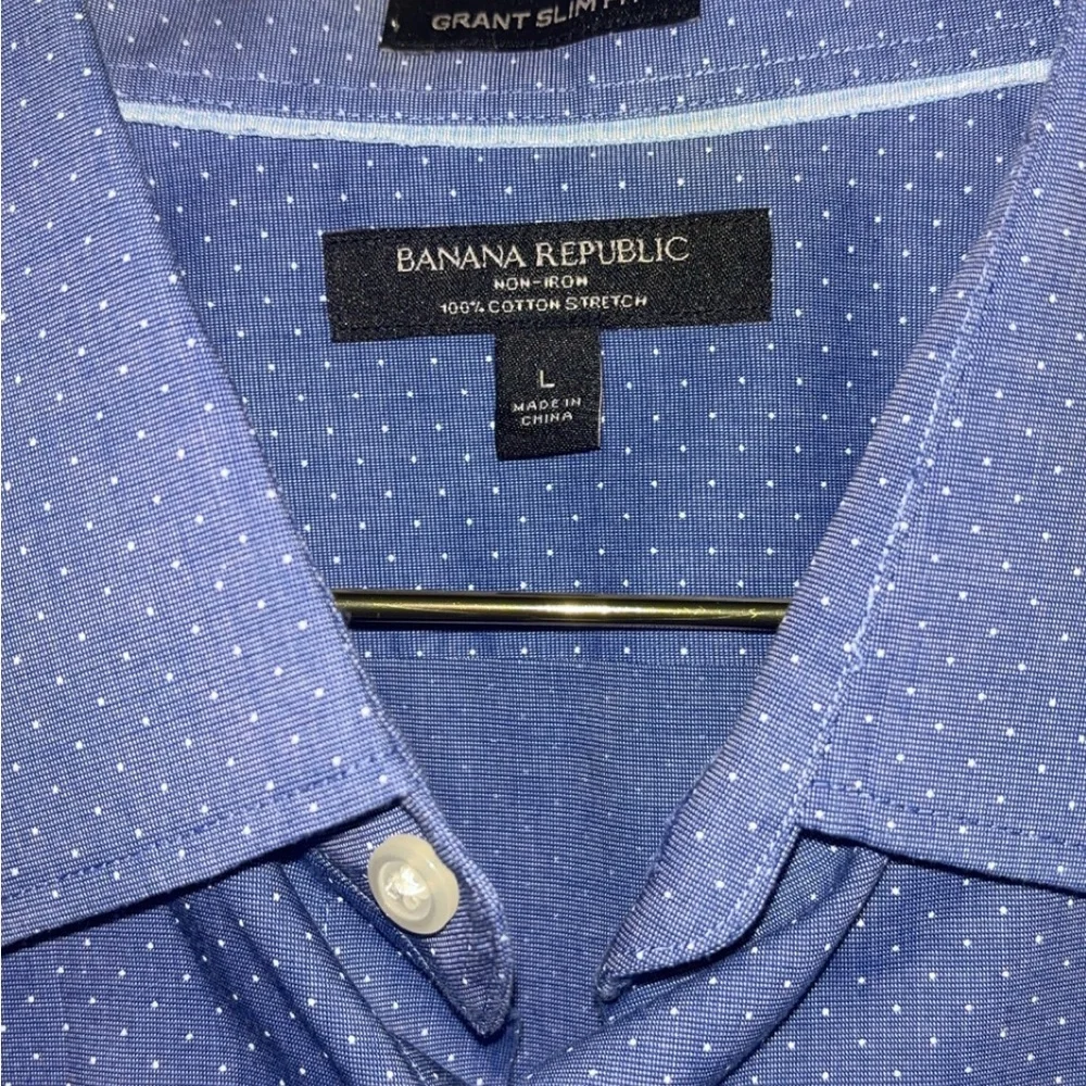 Banana Republic Men’s Blue Button-Up Dress Shirt Grant Slim Fit Size Large